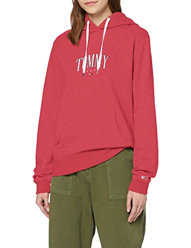 Tommy Jeans Tjw Essential Logo Hoodie Chaqueta Punto, Rojo (Blush Red Xif), 36 (Talla del Fabricante: Small) para Mujer