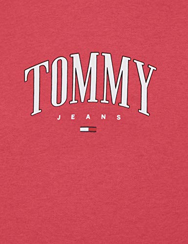 Tommy Jeans Tjw Essential Logo Hoodie Chaqueta Punto, Rojo (Blush Red Xif), 36 (Talla del Fabricante: Small) para Mujer
