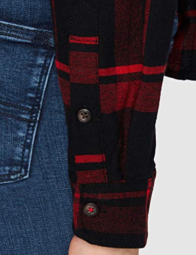 Tommy Jeans Tjw Front Knot Shirt Camisa, Deep Crimson/Black Check, S para Mujer