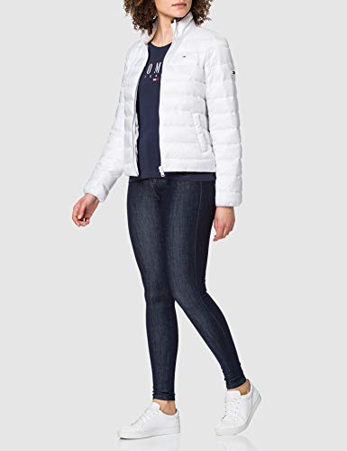 Tommy Jeans TJW Quilted Zip Through Chaqueta, Blanco, XL para Mujer