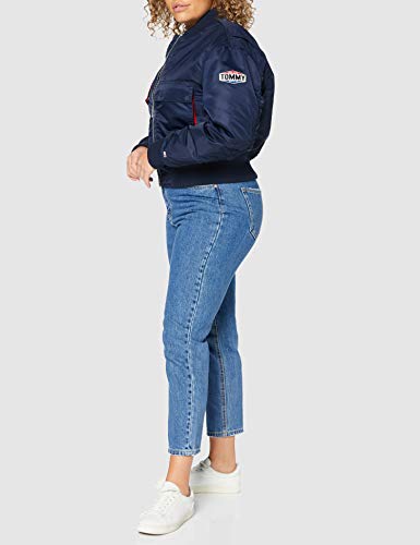 Tommy Jeans Tjw Sleeve Gathering Bomber Chaqueta, Blue, M para Mujer