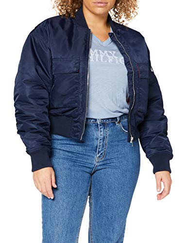 Tommy Jeans Tjw Sleeve Gathering Bomber Chaqueta, Blue, M para Mujer