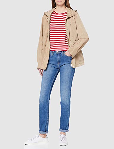 Tommy Jeans Tjw Textured Stripe tee Ropa Deportiva de Punto, Rojo (Deep Crimson/White 0e9), 36 (Talla del Fabricante: Small) para Mujer