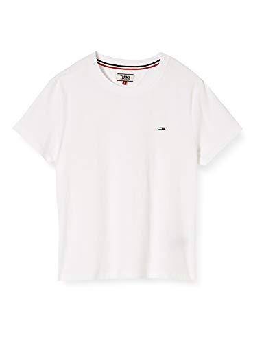Tommy Jeans Tjw Tommy Classics tee Camisa, Blanco (White), M para Mujer