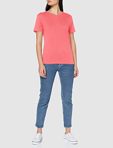 Tommy Jeans Tjw Tommy Classics tee Camisa, Rosa (Glamour Pink), L para Mujer