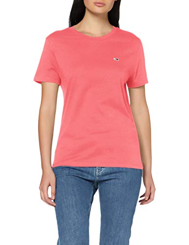Tommy Jeans Tjw Tommy Classics tee Camisa, Rosa (Glamour Pink), L para Mujer