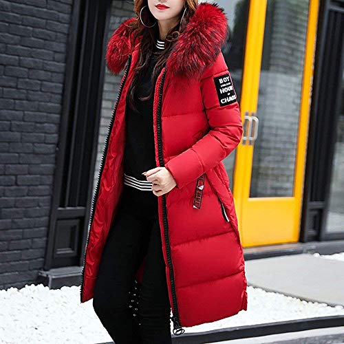 Tomwell Abrigo Plumas con Capucha Mujer Abrigos Acolchado Plumiferos Ligeros Chaquetas Chaquetones Plumon Anorak Plumifero Corto Cazadoras Chaqueta Rojo ES 38