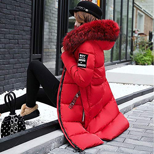 Tomwell Abrigo Plumas con Capucha Mujer Abrigos Acolchado Plumiferos Ligeros Chaquetas Chaquetones Plumon Anorak Plumifero Corto Cazadoras Chaqueta Rojo ES 38