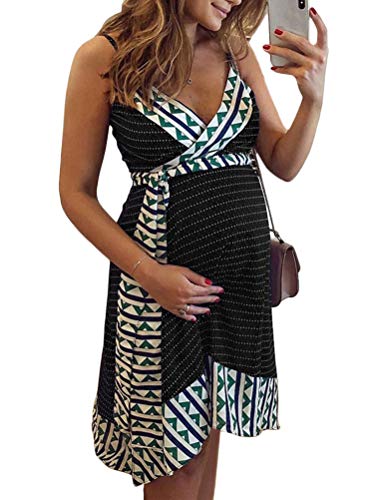 Tomwell Vestido de Lactancia Ropa de Dormir de Algodón para Premamá Conjunto de Pijamas de Maternidad Embarazo Ropa de Dormir Suave de Manga Corta para la Madre Que Amamanta Negro 36
