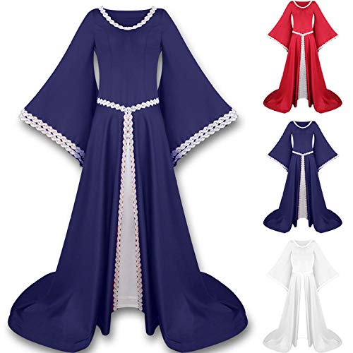 Topashe Vestido de época Medieval,Trajes Medievales, Vestidos de Corte-Rojo_S,Vestido Medieval para Halloween