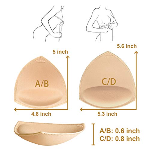 TopBine 3 pares Insertos de almohadillas de sujetador