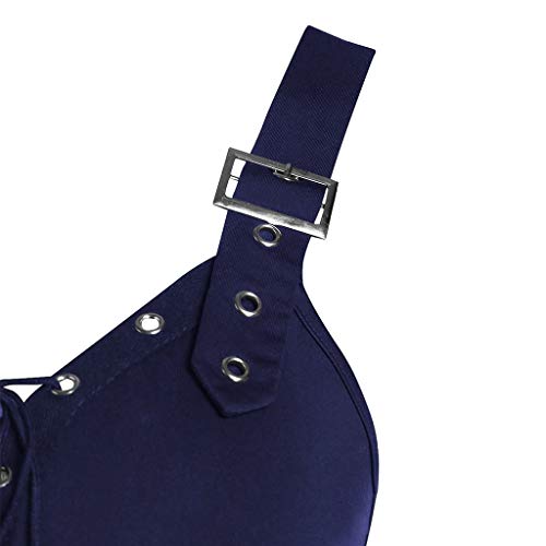 TOPKEAL Vestido de Tirantes con Tira y Vendaje sin Mangas Gótico Punk para Mujer de Tallas Garndes Azul Oscuro XXL