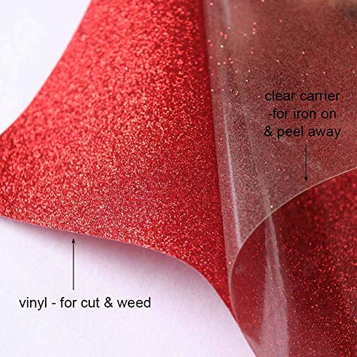Topmail HTV Vinilo de Transferencia de Calor Brillante 25x160cm Heat Transfer Vinyl Térmica de Vinilo DIY para Camisetas Bolso, Rojo