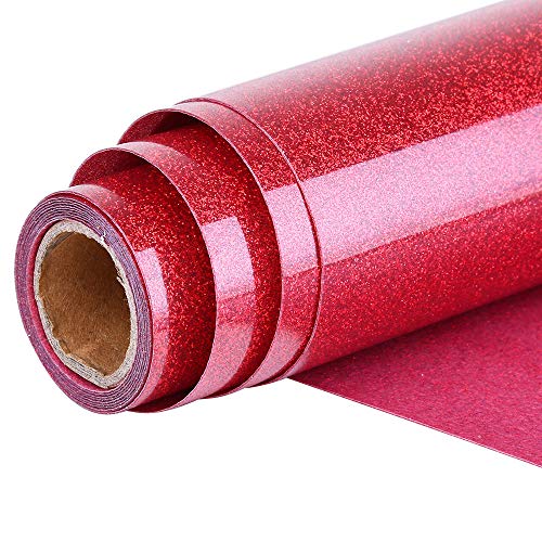 Topmail HTV Vinilo de Transferencia de Calor Brillante 25x160cm Heat Transfer Vinyl Térmica de Vinilo DIY para Camisetas Bolso, Rojo