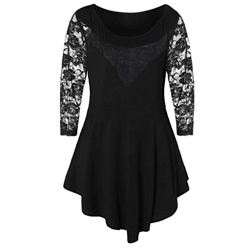 Tops Mujer Fiesta Elegante Manga Larga Blusa Lentejuela Mujer FAMILIZO Camisetas Mujer Verano Tops Mujer Primavera Camisetas Mujer Manga Larga Algodon Tallas Grandes Mujer Fiesta Blusas (3XL, Negro)