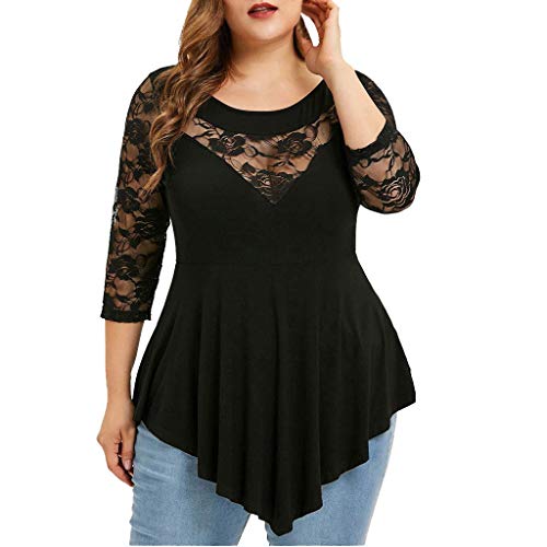Tops Mujer Fiesta Elegante Manga Larga Blusa Lentejuela Mujer FAMILIZO Camisetas Mujer Verano Tops Mujer Primavera Camisetas Mujer Manga Larga Algodon Tallas Grandes Mujer Fiesta Blusas (3XL, Negro)