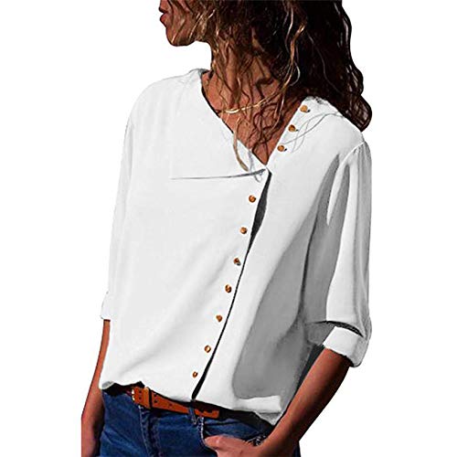 Tops Y Camisas para Mujer, Elegantes Blusas De Gasa con Cuello Alto Y Sarga De Manga Larga, Blusas Informales Y Camisas Elegantes De Gran TamañO para Ropa De Trabajo