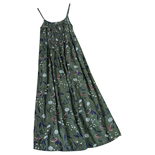 Tosonse Vestidos Bohemios para Mujer Vestido Largo Largo con Estampado Floral Vintage Y Talla Grande