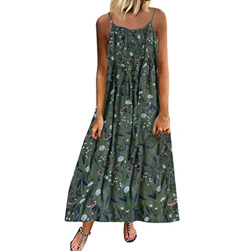 Tosonse Vestidos Bohemios para Mujer Vestido Largo Largo con Estampado Floral Vintage Y Talla Grande