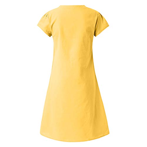 Tosonse Vestidos De Camiseta para Mujer Tallas Grandes Verano Casual Color Sólido Camisa Larga