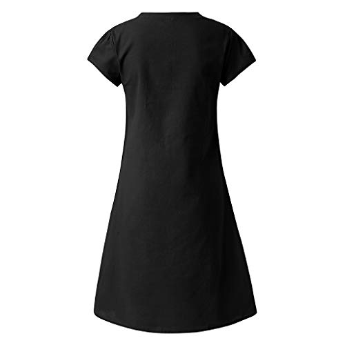 Tosonse Vestidos De Camiseta para Mujer Tallas Grandes Verano Casual Color Sólido Camisa Larga
