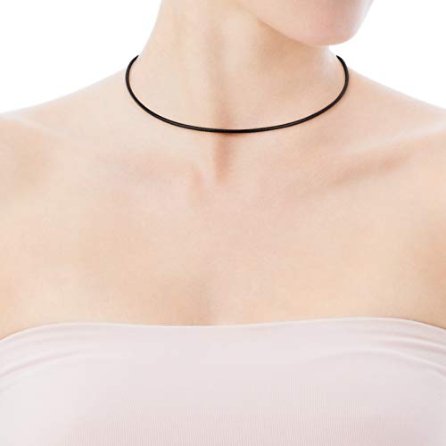 TOUS Collar Gargantilla Mujer de cuero con cierre de Plata de Primera Ley - Largo 40 cm Título