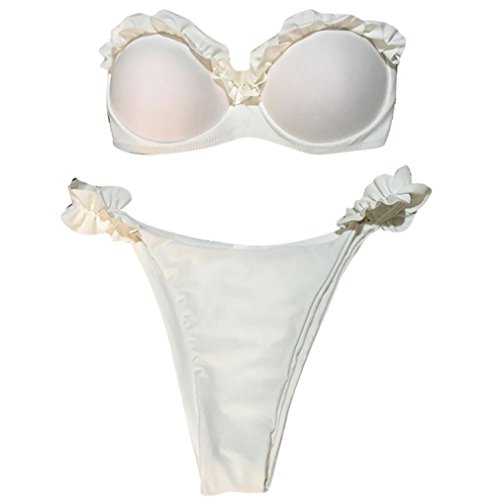 Traje De Baño De Mujer,RETUROM Bikinis Bikini Push Up Deportivos Bañador Trajes De Baño Swimwear Traje De Baño Mujer Vestidos De Baño Ropa De Baño Bohemia Push-Up Padded Bra Bikini (L, Blanco)