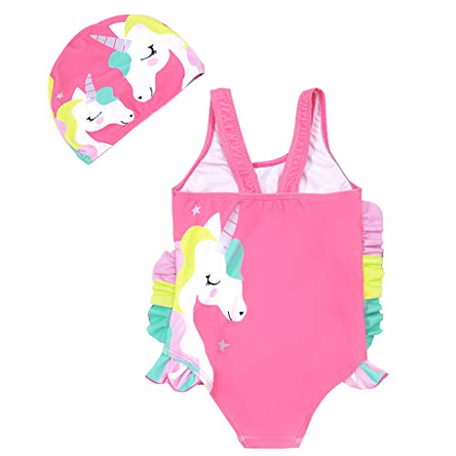 Traje de Baño de Una Pieza para Niñas, Lindo Playa Bañadores Ropa de Natación para Niños de 1 a 6 Años