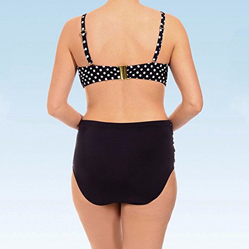 Traje de Baño Dos Piezas Mujer Cintura Alta Sexy de Lunares de Playa Conjunto de Traje de BañO Estampado Bohemio BañAdores con Relleno Tops y Braguitas Tallas Grandes riou