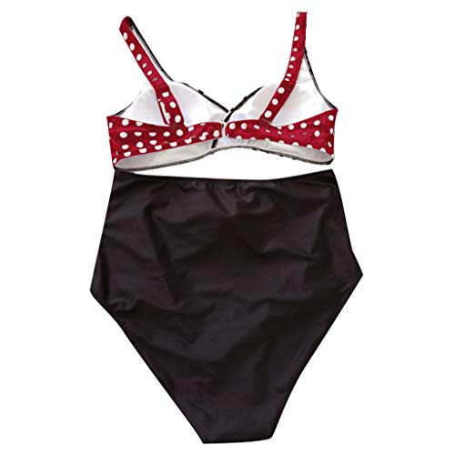 Traje de Baño Mujer 2019 SHOBDW Impresión de Lunares Conjunto de Bikinis Push Up Acolchado Bra Sexy Dos Piezass Talle Alto Bañadores de Mujer Tallas Grandes S-5XL(Rojo,4XL)