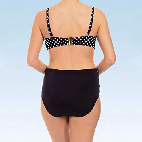 Traje de Baño Mujer Dos Piezas SHOBDW 2019 Conjunto de Bikini Push Up Sexy Impresión de Lunares Tankinis Mujer Pecho Grande Bañador Bañadores de Mujer Tallas Grandes S-5XL(Negro,XXL)