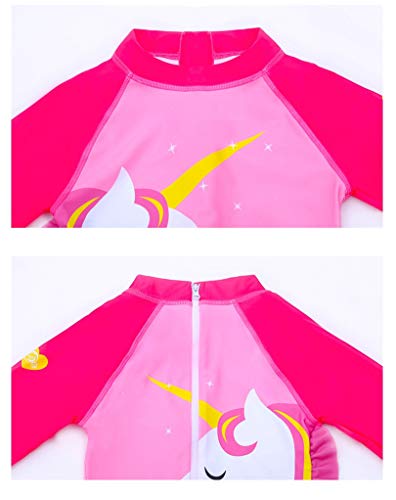 Traje de Baño para Niñas Bañador Protección Solar UV Traje de Buceo de Manga Larga Una Pieza Ropa de Natación Traje de Neopreno de Surf