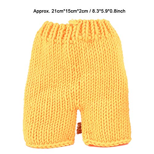 Traje de lana recién nacido Forma animal Amarillo Pequeño León Suave hecho a mano Crochet Bebé Sombrero Accesorios de fotografía Conjunto de 0-12 meses