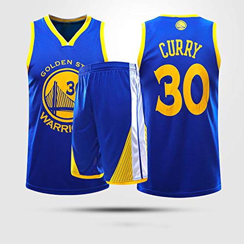 Trajes De Baloncesto Adultos para Niños, Golden State Warriors # 30 Stephen Curry Chalecos De Baloncesto Y Pantalones Cortos Trajes Fitness Sportswear Sin Mangas Deportes Tops Camisetas