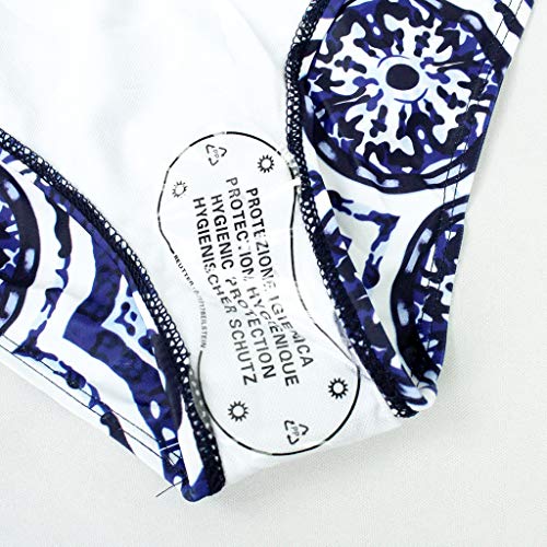 Trajes de Baño de Una Pieza para Mujer, Dragon868 Retro Floral Impresión Bañador Deportivo, Bikini Bañadores de Cintura Alta, de Traje de Surf Buceo de Manga Larga Swimwear, S-XL