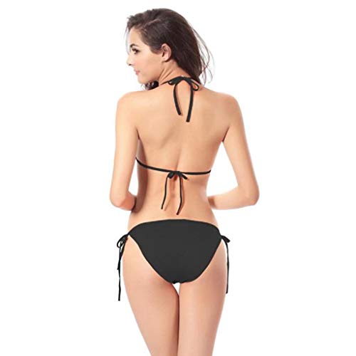 Trajes de baño Mujer 2019 SHOBDW Bikinis Conjunto De Bikini Sexy Cuello Halter Push-Up Sujetador Bandeau Vendaje Escotado por Detrás Basic Muy Bajo 2 Piezas Ropa De Playa(Negro)