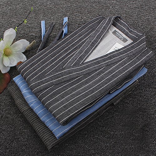 Trajes de Estilo japonés de los Hombres Traje de Pijama de algodón Puro Kimono Bata Set-A1
