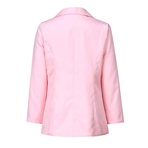 Trajes Mujer Invierno Otoño 2019 SHOBDW Liquidación Venta Abrigos Mujer Elegantes Color Sólido Chaqueta Mujer Solapa Cardigan Mujer Largos Rebajas Casual Blazers Mujer Talla Grande(Rosado,4XL)