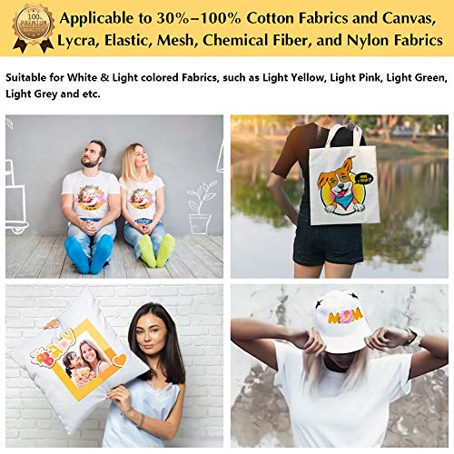 TransOurDream Real - Papel de Transferencia Térmica Para Camisetas Blancas y Tejidos Claros（A4x20 Hojas）Fácil de Usar, Sin impresión de Espejo,Compatible con Impresoras de Inyección de Tinta, ES-2-20