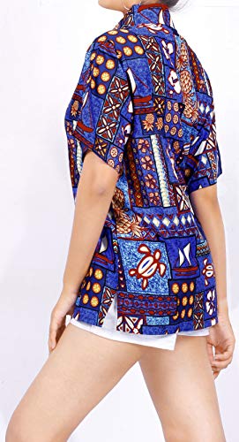 Tropical Impresa Real Azul de la Playa Likre Camisa Hawaiana para XL de Las Mujeres