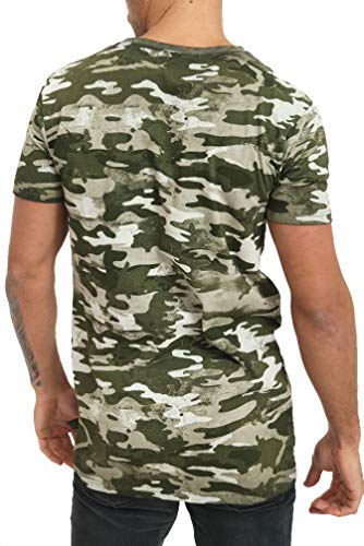 trueprodigy Casual Marca Camiseta para Hombre con impresión de Logotipo Militar Ropa Retro Vintage Rock Vestir Moda Cuello Redondo Manga Corta Slim fit Design t-Shirt, Colores:Khaki, Tamaño:M