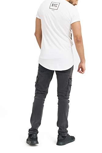 trueprodigy Casual Marca Camiseta para Hombre con impresión Estampada Ropa Retro Vintage Rock Vestir Moda Cuello Redondo Manga Corta Slim fit Designer Fashion t-Shirt, Colores:White, Tamaño:XXL