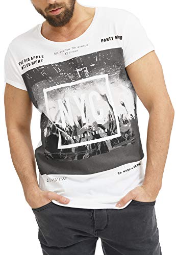 trueprodigy Casual Marca Camiseta para Hombre con impresión Estampada Ropa Retro Vintage Rock Vestir Moda Cuello Redondo Manga Corta Slim fit Designer Fashion t-Shirt, Colores:White, Tamaño:XXL