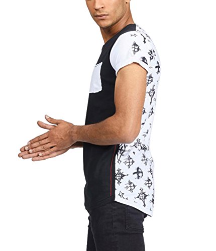 trueprodigy Casual Marca Camiseta para Hombre con impresión Estampada Ropa Retro Vintage Rock Vestir Moda Cuello Redondo Manga Corta Slim fit Designer Fashion t-Shirt, Colores:Black, Tamaño:XXL