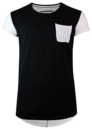 trueprodigy Casual Marca Camiseta para Hombre con impresión Estampada Ropa Retro Vintage Rock Vestir Moda Cuello Redondo Manga Corta Slim fit Designer Fashion t-Shirt, Colores:Black, Tamaño:XXL