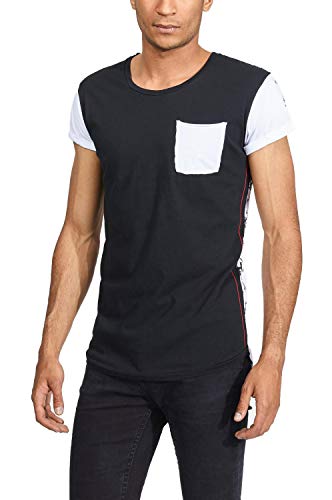 trueprodigy Casual Marca Camiseta para Hombre con impresión Estampada Ropa Retro Vintage Rock Vestir Moda Cuello Redondo Manga Corta Slim fit Designer Fashion t-Shirt, Colores:Black, Tamaño:XXL