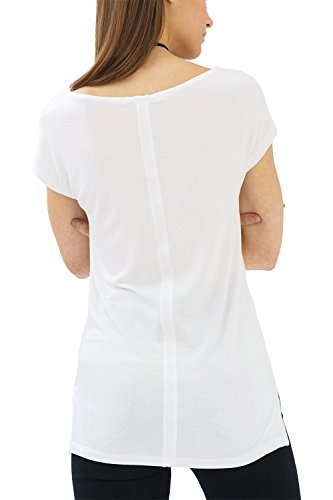 trueprodigy Casual Mujer Marca Camiseta con impresión Estampada Ropa Retro Vintage Rock Vestir Moda Cuello Redondo Manga Corta Slim Fit Designer Fashion T-Shirt, Colores:White, Tamaño:L