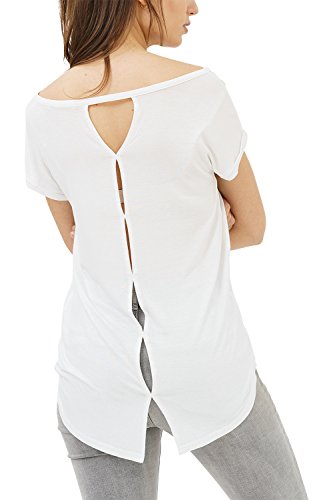 trueprodigy Casual Mujer Marca Camiseta con impresión Estampada Ropa Retro Vintage Rock Vestir Moda Cuello Redondo Manga Corta Slim Fit Designer Fashion T-Shirt, Colores:White, Tamaño:XS