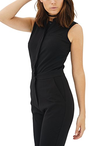 trueprodigy Casual Mujer Marca Mono Basico Ropa Retro Vintage Rock Vestir Moda Sexy Sin Manga Slim Fit Designer Fashion Overall Playsuit Jumpsuit, Colores:Black, Tamaño:XL