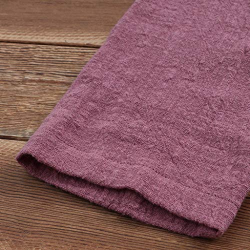 TUDUZ Blusas Mujer Manga Larga Tops Otoño Camisas Lino Camisetas Talla Extra Mini Vestido (Rosa.b, XL)